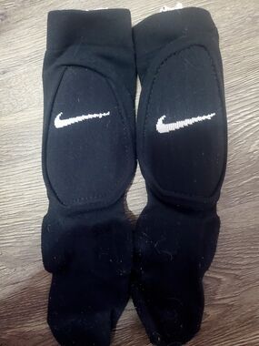 Nike Black Socks with White Swoosh Shin Guard Padding